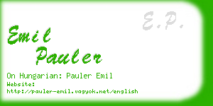 emil pauler business card